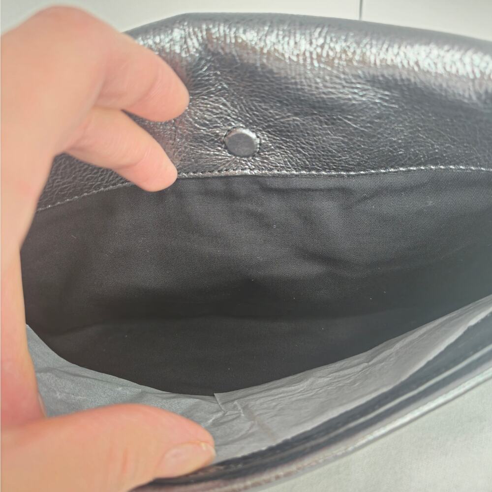NWT Marc by Marc Jacobs Leather Gunpowder Metallic Clutch Purse - Picture 8 of 9